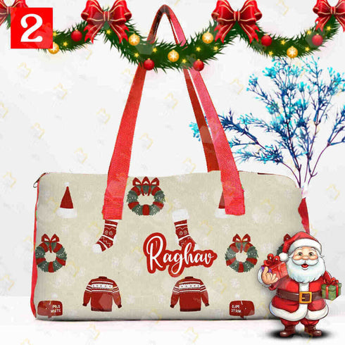 Personalised Christmas Printed Swimming Duffle Bag